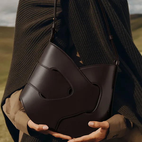 Túi Đeo Vai Nữ Polène Nodde Hobo Edition Smooth Ebony Màu Nâu Đậm
