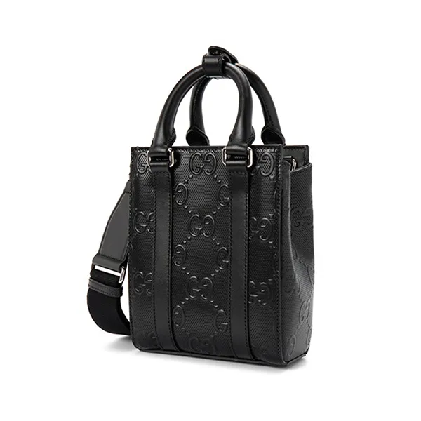Túi Tote Nam Gucci GG Emboss Mini Black 696010-1W3CN-1000 Màu Đen - Túi xách - Vua Hàng Hiệu