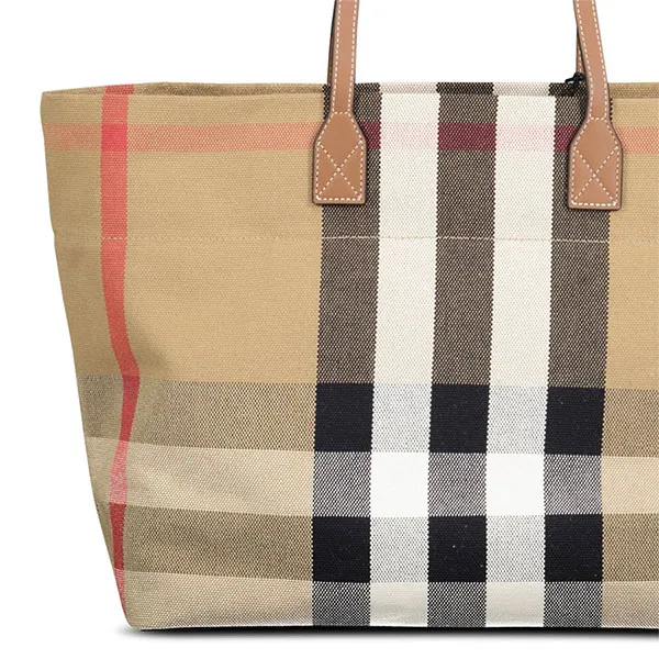 Túi Tote Nữ Burberry London Canvas Tote Bag Taupe Brown Màu Nâu - Túi xách - Vua Hàng Hiệu