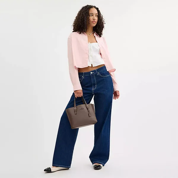 Túi Tote Nữ Coach Mollie 25 Tote Bag CV966 Màu Nâu - Túi xách - Vua Hàng Hiệu