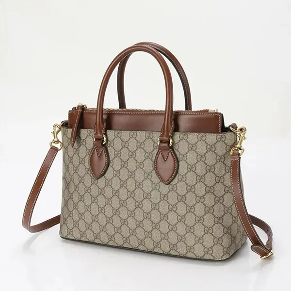 Túi Tote Nữ Gucci Supreme Zip Tote Màu Nâu Be - Túi xách - Vua Hàng Hiệu