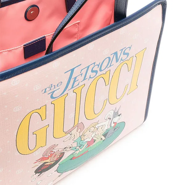 Túi Tote Nữ Gucci The Jetsons GG Monogram Tote Bag Màu Hồng
