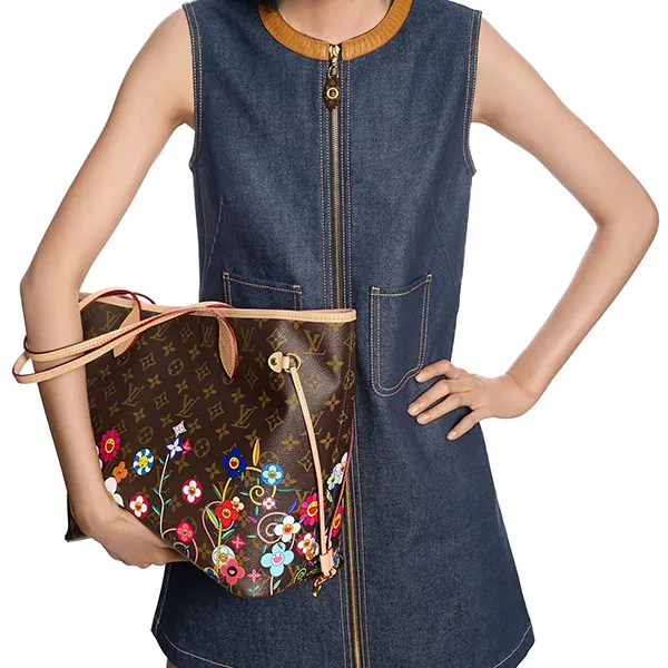 Túi Tote Nữ Louis Vuitton LV x TM Neverfull Monogram Tote Bag M13271 Màu Nâu (Kèm Túi Nhỏ) - Túi xách - Vua Hàng Hiệu