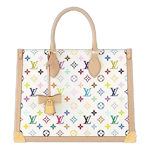 Túi Tote Nữ Louis Vuitton LV x TM On The Go MM Tote Bag M13079 Màu Trắng - Túi xách - Vua Hàng Hiệu