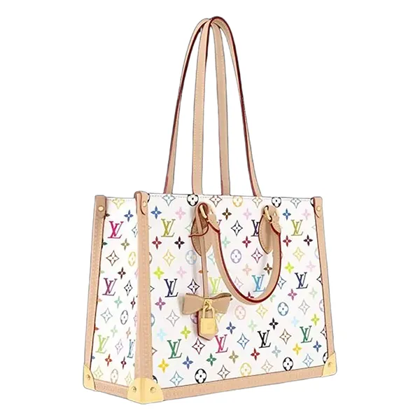 Túi Tote Nữ Louis Vuitton LV x TM On The Go MM Tote Bag M13079 Màu Trắng - Túi xách - Vua Hàng Hiệu