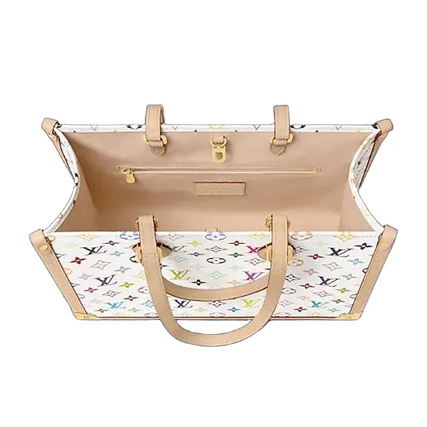 Túi Tote Nữ Louis Vuitton LV x TM On The Go MM Tote Bag M13079 Màu Trắng - Túi xách - Vua Hàng Hiệu