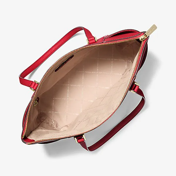 Túi Tote Nữ Michael Kors MK Charlotte Large Saffiano Leather Top Zip Tote Bag 35T0GCFT7L Màu Đỏ - Túi xách - Vua Hàng Hiệu