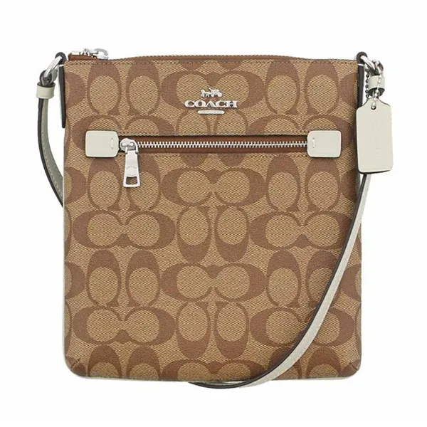 Túi Xách Nữ Coach Rowan Pile Bag Khaki Chalk CF340 Màu Nâu Nhạt Size 20