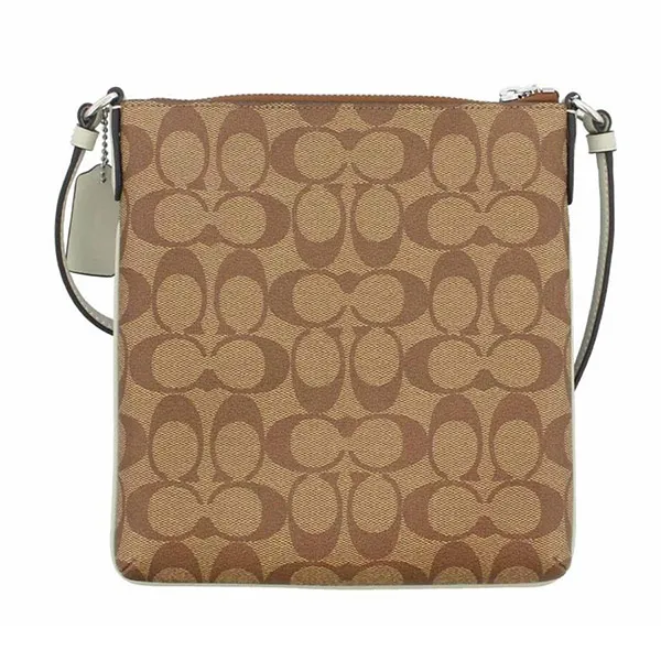 Túi Xách Nữ Coach Rowan Pile Bag Khaki Chalk CF340 Màu Nâu Nhạt Size 20