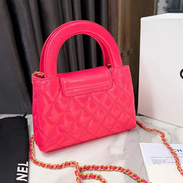 Túi Xách Nữ Chanel Kelly Bag Pink Shiny Calfskin Aged Gold Hardware Màu Hồng - Túi xách - Vua Hàng Hiệu