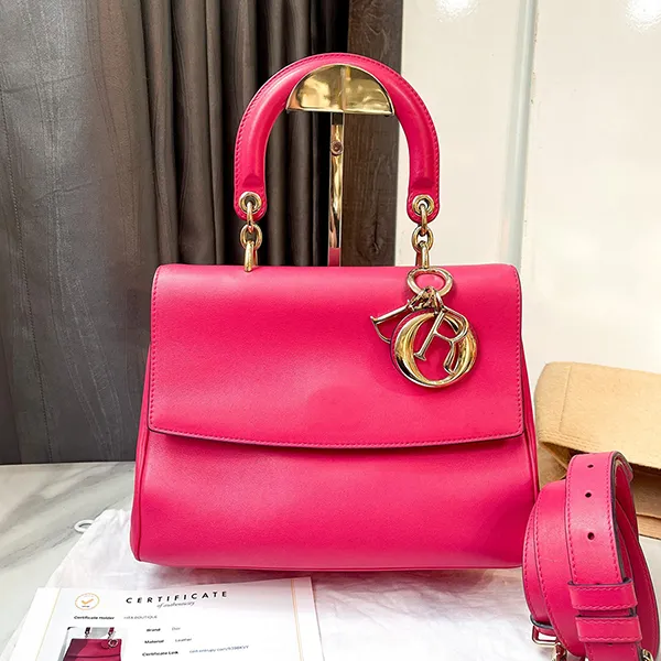 Túi Xách Nữ Christian Dior Pink Leather Small Be Dior Flap Top Handle Bag Màu Hồng - Túi xách - Vua Hàng Hiệu