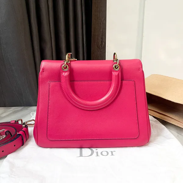 Túi Xách Nữ Christian Dior Pink Leather Small Be Dior Flap Top Handle Bag Màu Hồng - Túi xách - Vua Hàng Hiệu