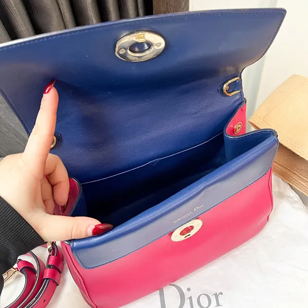 Túi Xách Nữ Christian Dior Pink Leather Small Be Dior Flap Top Handle Bag Màu Hồng - Túi xách - Vua Hàng Hiệu