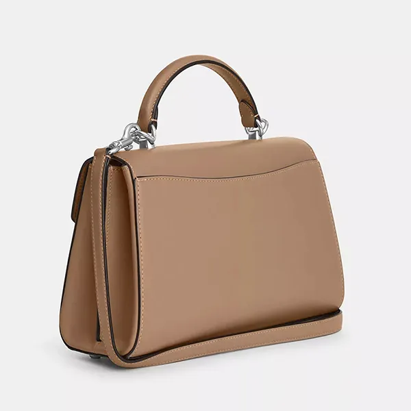 Túi Xách Nữ Coach Eliza Top Handle Bag CP006 Silver/Taupe Màu Nâu Sẫm - Túi xách - Vua Hàng Hiệu