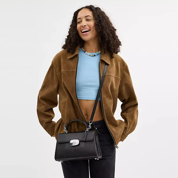 Túi Xách Nữ Coach Eliza Top Handle Bag CW013 Silver/ Black Màu Đen