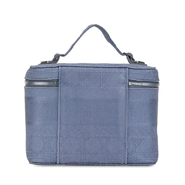 Túi Xách Nữ Dior Cannage Handbag Embroidered Travel Vanity Màu Xanh Blue - Túi xách - Vua Hàng Hiệu