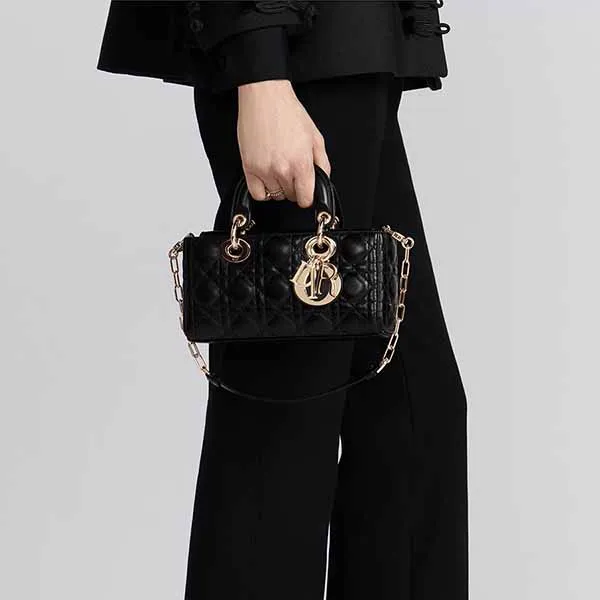 Túi Xách Tay Nữ Dior Lady D-Joy Bag M0613ONGE_M900 Màu Đen - Túi xách - Vua Hàng Hiệu