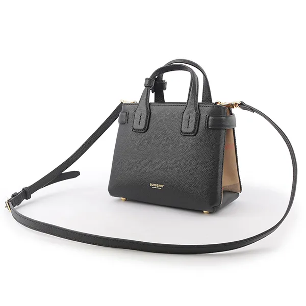 Túi Xách Tay Nữ Burberry Check Baby Banner Bag 80670501 Màu Đen