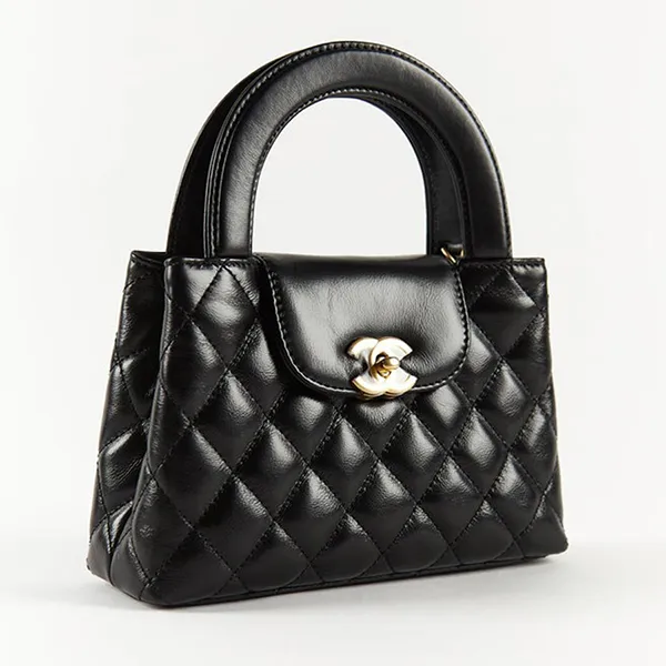 Túi Đeo Chéo Nữ Chanel Kelly Mini Shopping Bag Mini 23K Shiny Aged Calfskin Black Màu Đen - Túi xách - Vua Hàng Hiệu