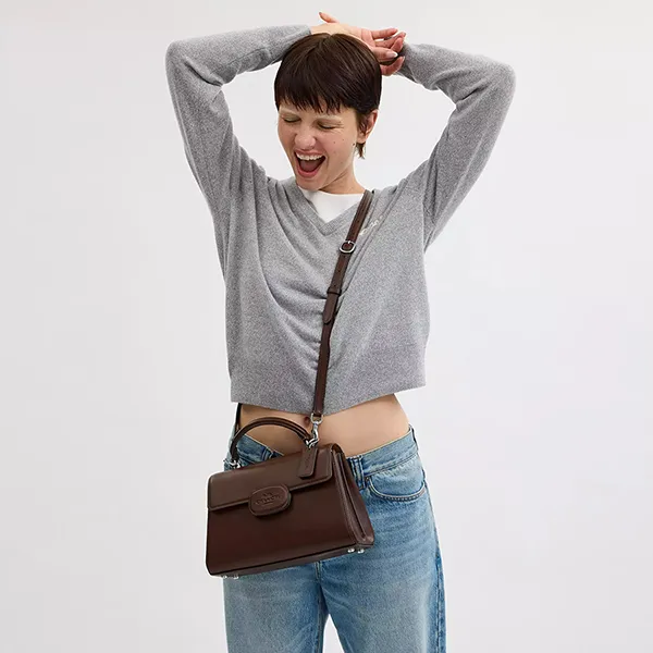 Túi Xách Tay Nữ Coach Eliza Top Handle Bag CT852 Màu Nâu - Túi xách - Vua Hàng Hiệu