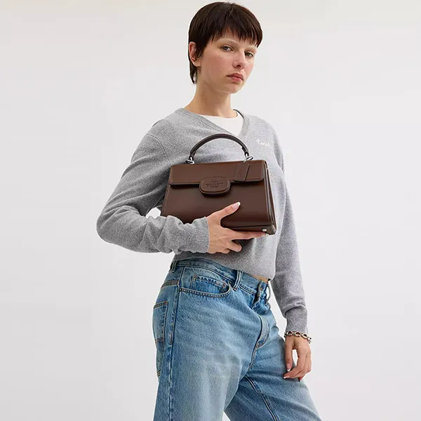 Túi Xách Tay Nữ Coach Eliza Top Handle Bag CT852 Màu Nâu - Túi xách - Vua Hàng Hiệu