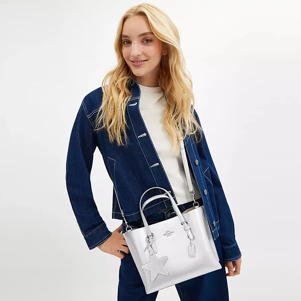 Túi Xách Tay Nữ Coach Mollie Tote Bag 25 CX253 Màu Bạc - Túi xách - Vua Hàng Hiệu