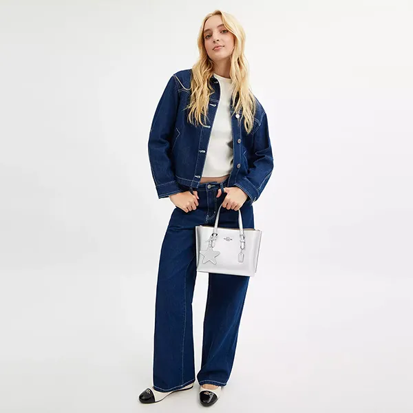 Túi Xách Tay Nữ Coach Mollie Tote Bag 25 CX253 Màu Bạc - Túi xách - Vua Hàng Hiệu
