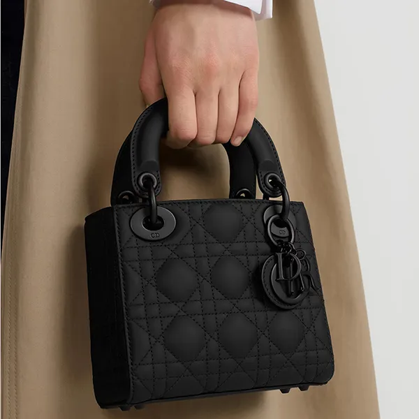 Túi Xách Tay Nữ Dior Mini Lady Dior Bag M0505SLOI_M989 Màu Đen - Túi xách - Vua Hàng Hiệu