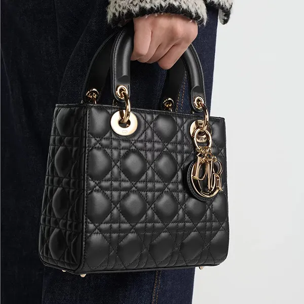 Túi Xách Tay Nữ Dior Small Lady Black Cannage Lambskin M0538ONGE_M900 Màu Đen - Túi xách - Vua Hàng Hiệu