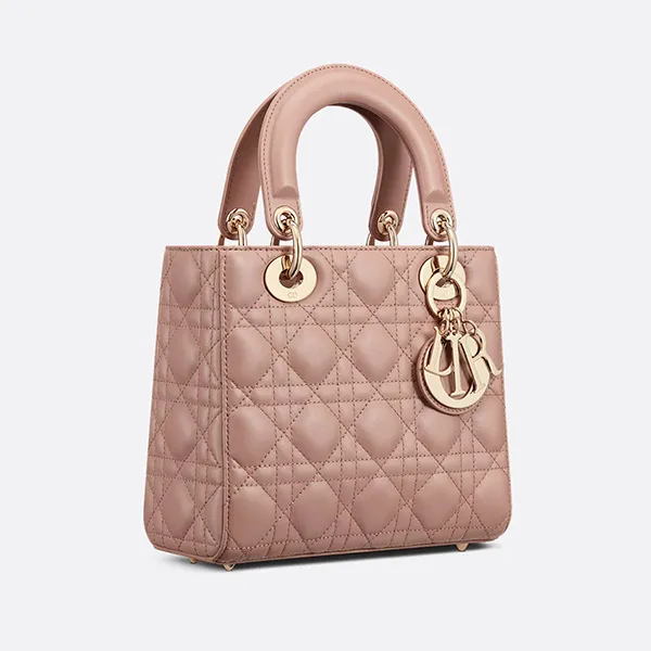 Túi Xách Tay Nữ Dior Small Lady Blush Cannage Lambskin M0538ONGE_M50P Màu Hồng - Túi xách - Vua Hàng Hiệu