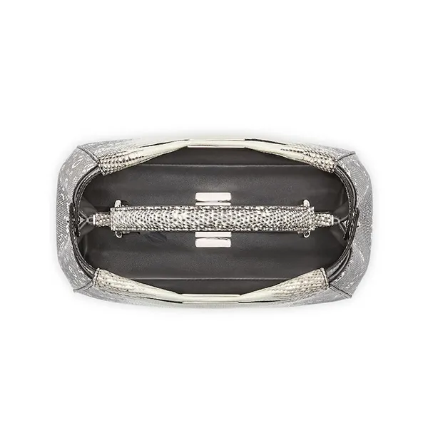 Túi Xách Tay Nữ Fendi Peekaboo Himalaya Lizard Leather Bag Màu Xám