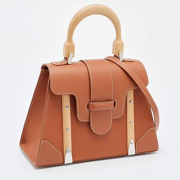 Túi Xách Tay Nữ Goyard Tan Leather PM Saigon Top Handle Bag Màu Cam - Túi xách - Vua Hàng Hiệu