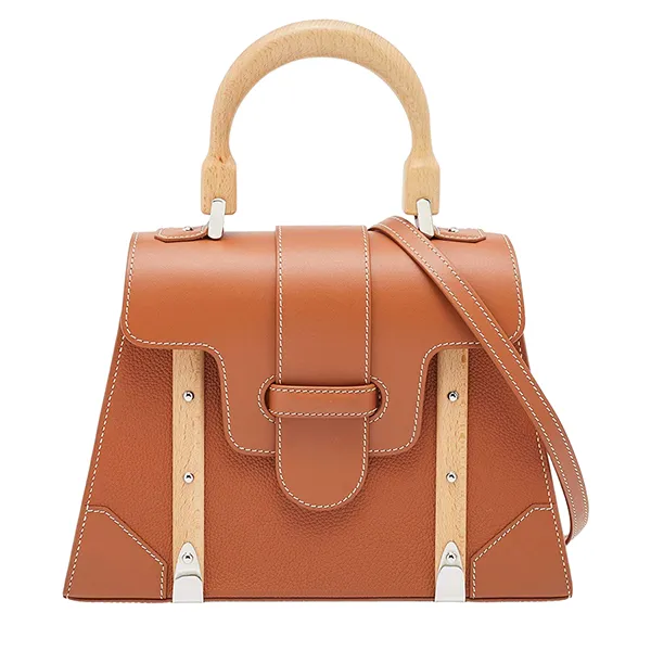 Túi Xách Tay Nữ Goyard Tan Leather PM Saigon Top Handle Bag Màu Cam - Túi xách - Vua Hàng Hiệu