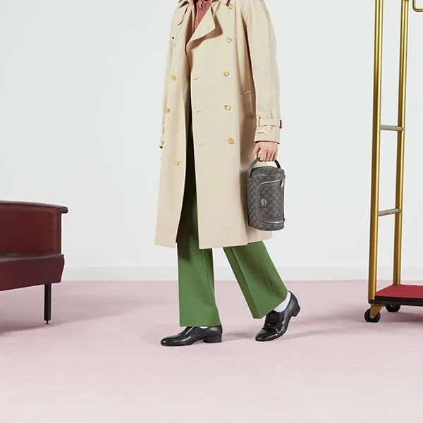 Túi Xách Tay Nữ Gucci GG Porta Necessaire Ophidia Màu Xám - Túi xách - Vua Hàng Hiệu
