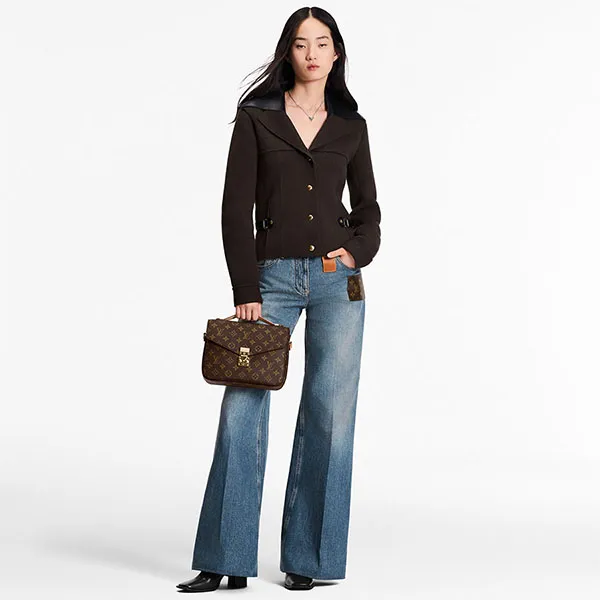 Túi Xách Tay Nữ Louis Vuitton LV Métis Pochette Bag M44875 Handle Bag Màu Nâu