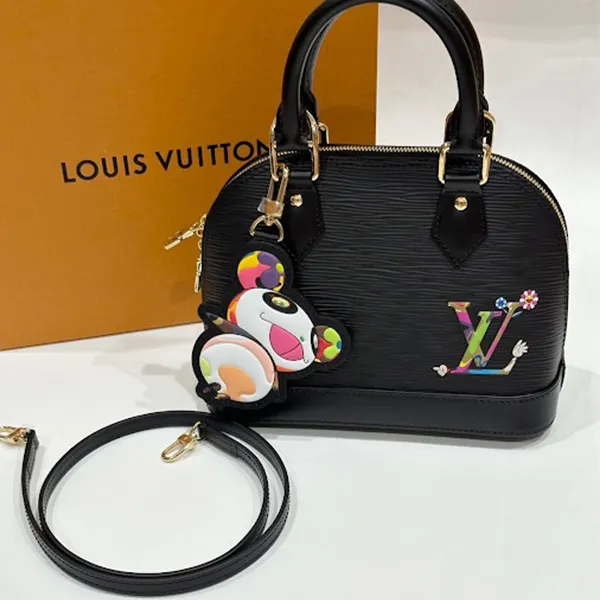 Túi Xách Tay Nữ Louis Vuitton x Takashi Murakami Alma BB Black Handbag Màu Đen - Túi xách - Vua Hàng Hiệu