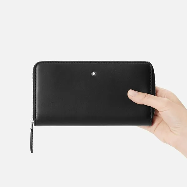 Ví Montblanc Soft Wallet 12cc Zip Around MB131251 Màu Đen
