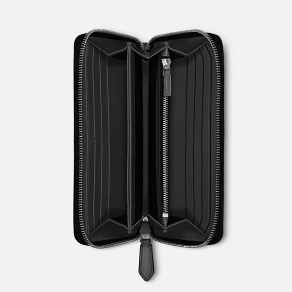 Ví Montblanc Soft Wallet 12cc Zip Around MB131251 Màu Đen