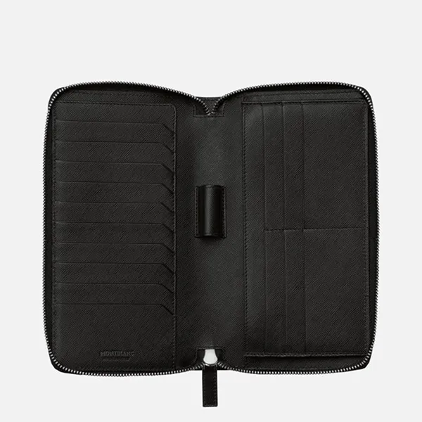 Ví Nam Montblanc Sartorial Travel Wallet 16cc With Zip MB113208 Màu Đen