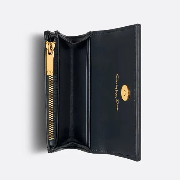 Ví Nữ Dior 30 Montaigne Blue Oblique Jacquard Wallet Màu Xanh