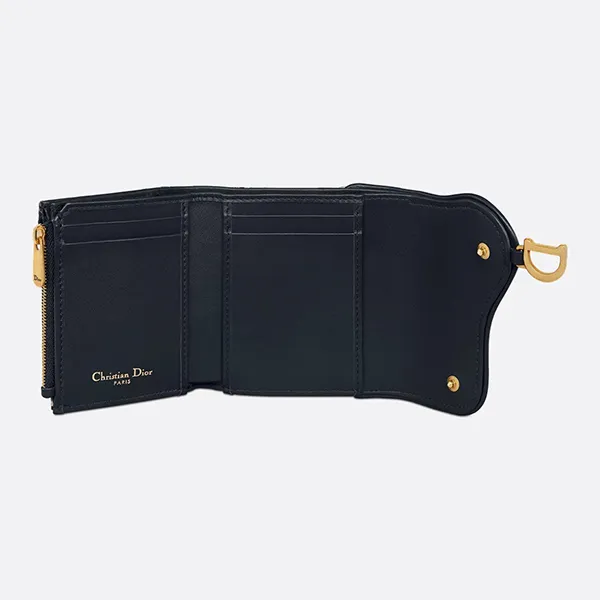 Ví Nữ Dior Saddle Lotus Wallet Màu Xanh