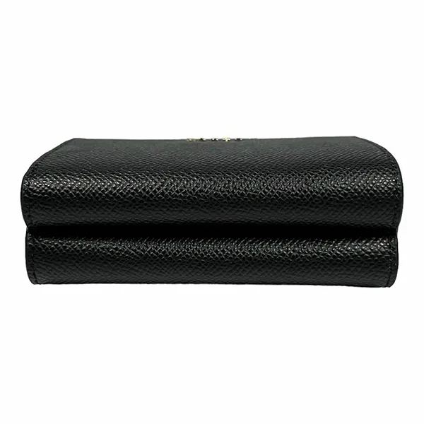 Ví Nữ Furla Tri-fold Wallet Leather Compact Logo Metal Màu Đen