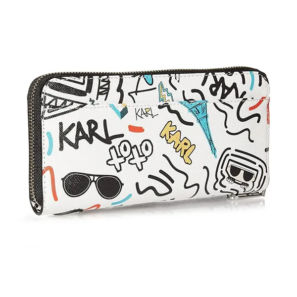 Ví Nữ Karl Lagerfeld Paris Maybelle Zip Wallet LH9QU5AV Màu Trắng Họa Tiết