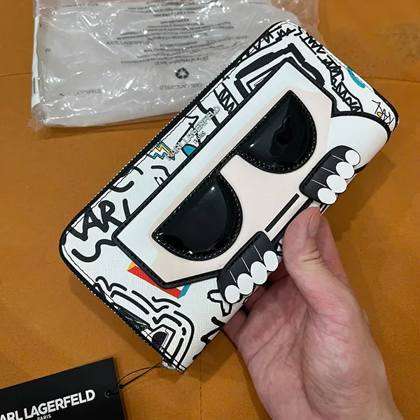Ví Nữ Karl Lagerfeld Paris Maybelle Zip Wallet LH9QU5AV Màu Trắng Họa Tiết