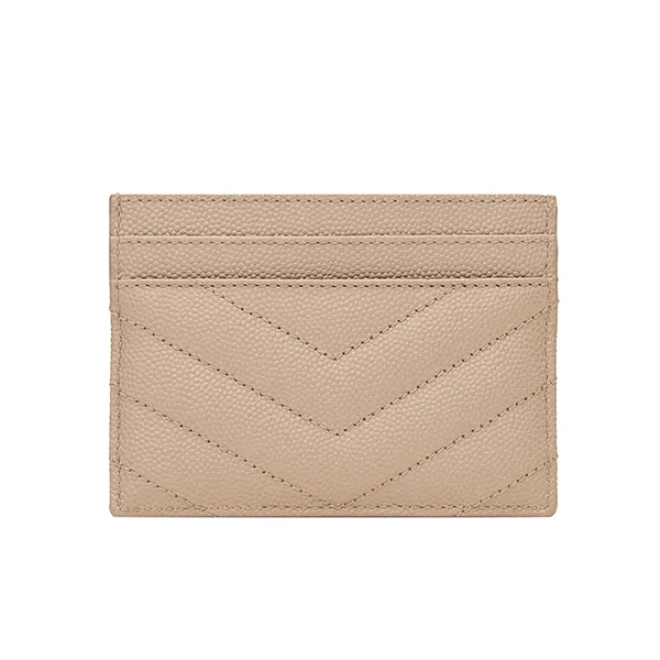Ví Nữ Yves Saint Laurent YSL Cassandre Matelassé Card Case In Grain De Poudre Leather Màu Be - Túi xách - Vua Hàng Hiệu