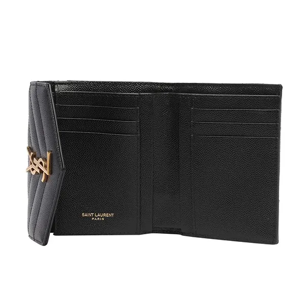 Ví Nữ Yves Saint Laurent YSL Matelasse' Cassandre Compact Tri-Fold Wallet Màu Đen - Túi xách - Vua Hàng Hiệu