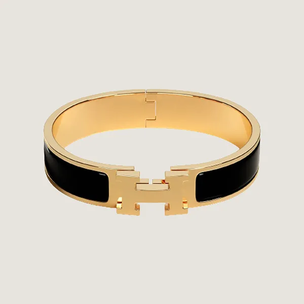 Vòng Đeo Tay Nữ Hermès Clic H Bracelet Màu Vàng Đen