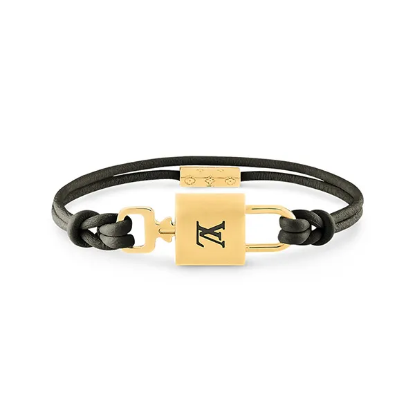 Vòng Đeo Tay Nữ Louis Vuitton LV Padlock M8819F Màu Đen Vàng Size 17 - Trang sức - Vua Hàng Hiệu