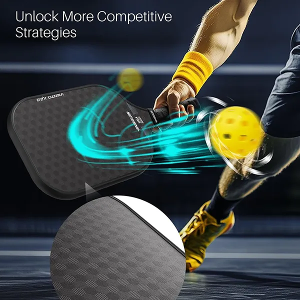 ‎Vợt Pickleball Vinsguir Viento X2.0 16mm-CAS-High Grit & Spin Màu Đen - Pickleball - Vua Hàng Hiệu