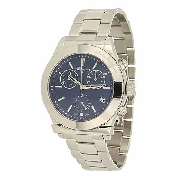 Đồng Hồ Nam Salvatore Ferragamo Mens Acero Inoxidable Relojes FH6020016 Màu Bạc Xanh